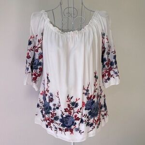 Anthropologie x Drew Embroidered Top size M